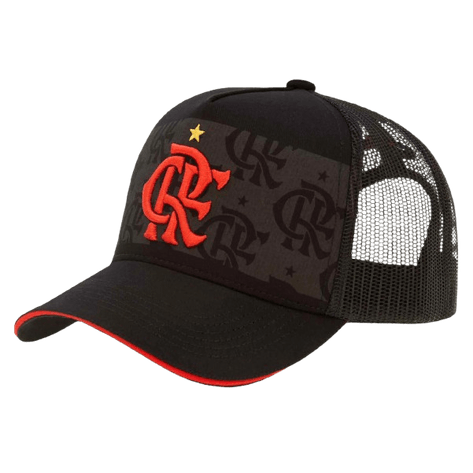 Boné Flamengo Aba Curva Escudo Faixa Frontal Zico Preto Super Cap - UN
